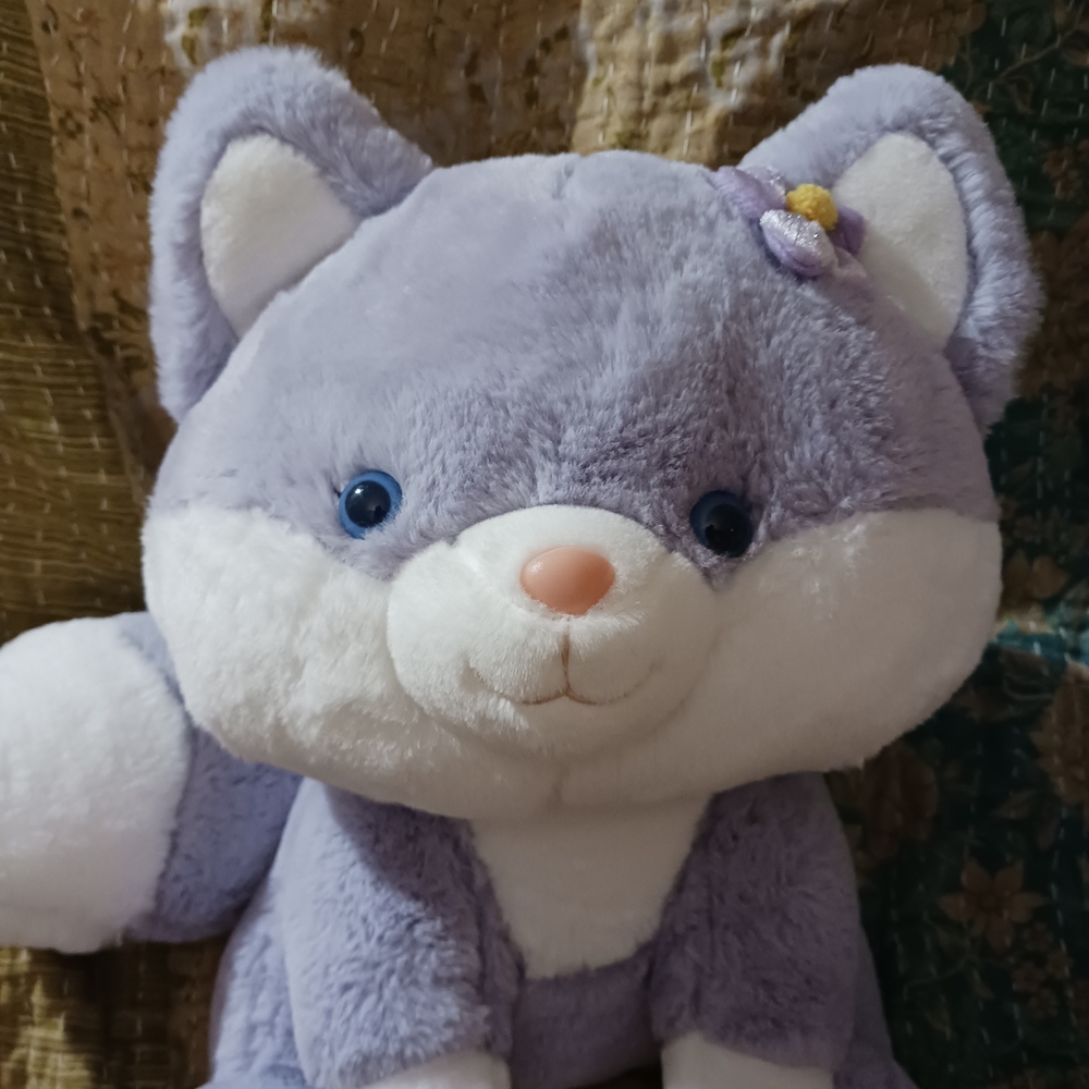 Rumi Life Kawaii Japan Miniso Sitting Plush Fox 14 inches - Purple - Picture 2 of 4
